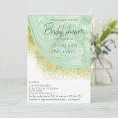 Invitation Calligraphie de l'agate de marbre doré néon (Debout devant)