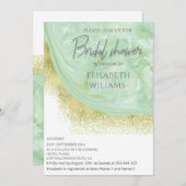 Invitation Calligraphie de l'agate de marbre doré néon (Devant / Derrière)