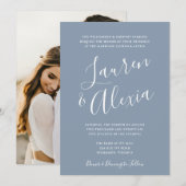 Invitation Calligraphie de lettrage simple moderne Photo mari (Devant / Derrière)