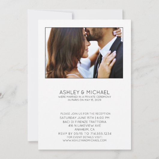 Invitation CALLIGRAPHIE DE LUXE | Réception de mariage (Dos)