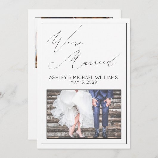 Invitation CALLIGRAPHIE DE LUXE | Réception de mariage (Devant / Derrière)