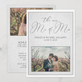 Invitation CALLIGRAPHIE DE LUXE | Réception de Nouveaux M. &  (Devant / Derrière)