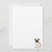 Invitation Calligraphie de mariage de chiot Pug (Dos)