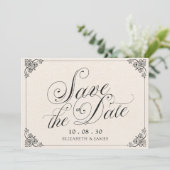 Invitation Calligraphie de mariage vintage (Debout devant)