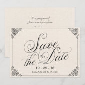 Invitation Calligraphie de mariage vintage (Devant / Derrière)