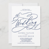 Invitation Calligraphie de marine romantique en un seul Maria (Devant)