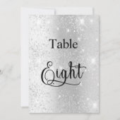 Invitation Calligraphie de parties scintillant en argent tabl (Devant)