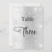 Invitation Calligraphie de parties scintillant en argent tabl (Dos)