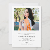 Invitation Calligraphie de photo personnalisée 2 graduation d (Dos)