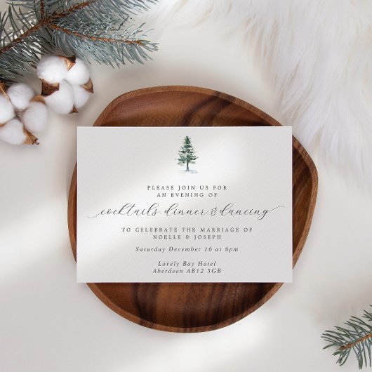 Invitation Calligraphie de pin Réception de mariage