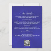 Invitation Calligraphie de Posh Royal Blue Rose QR Code Maria (Dos)