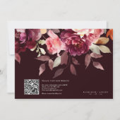 Invitation Calligraphie de script Bouquet Floral Bordeaux Mar (Dos)