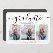 Invitation Calligraphie de script moderne 3 Diplôme photo (Devant / Derrière)