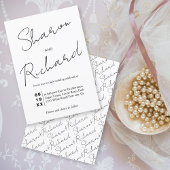 Invitation Calligraphie de script moderne mariage noir et bla