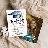 Invitation Calligraphie de script moderne Photo Graduation Pa
