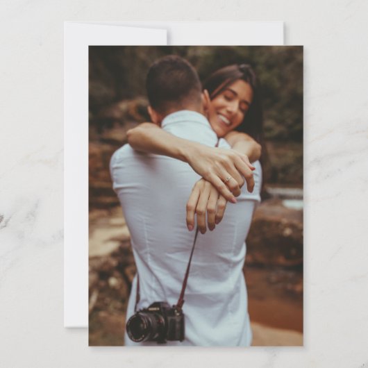 Invitation Calligraphie de script simple Mariage photo noir (Dos)