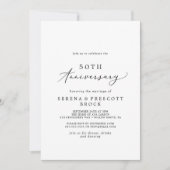 Invitation Calligraphie délicate 50e anniversaire de mariage (Devant)
