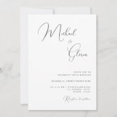 Invitation Calligraphie délicate Code QR minimaliste Tout-en- (Devant)