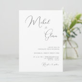 Invitation Calligraphie délicate Code QR minimaliste Tout-en- (Debout devant)