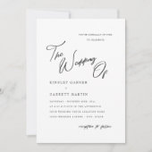 Invitation Calligraphie délicate Mariage noir et blanc Invita (Devant)