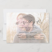 Invitation Calligraphie délicate | Mariage photo horizontal d (Devant)