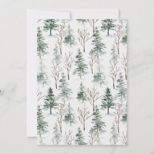 Invitation Calligraphie d'hiver rustique Mariage botanique (Dos)