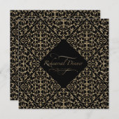 Invitation Calligraphie d'or de damassé de dentelle de (Devant / Derrière)