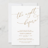 Invitation Calligraphie D'Or La Nuit Avant Le Dîner De Répéti (Devant)