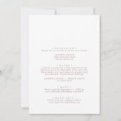 Invitation Calligraphie d'or Rose romantique | Détails Mariag (Dos)