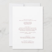 Invitation Calligraphie d'or Rose romantique tout en un Maria (Dos)