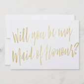 Invitation Calligraphie d'or "Serez-vous ma servante d'honneu (Devant)
