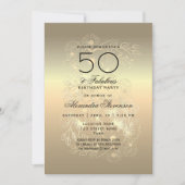 Invitation Calligraphie dorée 50e anniversaire (Devant)