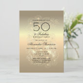 Invitation Calligraphie dorée 50e anniversaire (Debout devant)