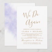 Invitation Calligraphie dorée délicate "Nous le refaisons" Re (Devant / Derrière)