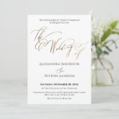 Invitation Calligraphie dorée élégante "Le Mariage de" (Debout devant)