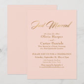 Invitation Calligraphie dorée Mariés Réception rose blush (Devant / Derrière)