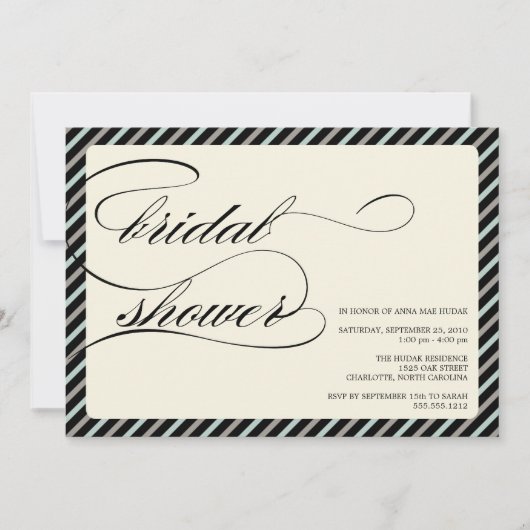 Invitation {calligraphie} douche nuptiale (Devant)