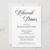 Invitation Calligraphie du dîner de répétition superposé avec (Dos)