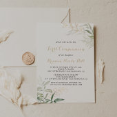 Invitation Calligraphie du feuillage vert or Première communi