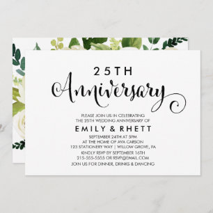 Invitation Calligraphie du Sud Anniversaire du Mariage flor