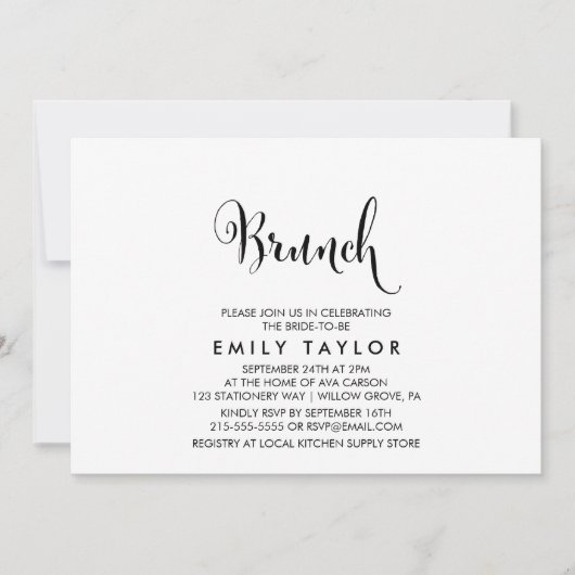 Invitation Calligraphie du Sud | Brunch Floral Back (Devant)