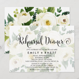 Invitation Calligraphie du Sud Dîner de répétition florale
