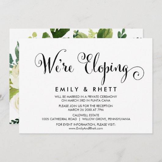 Invitation Calligraphie du Sud | Réception de Mariage Intime (Devant / Derrière)