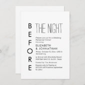 Invitation Calligraphie Du Texte La Nuit Avant L'Invitation (Devant / Derrière)