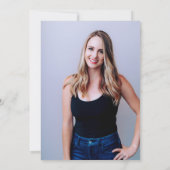 Invitation Calligraphie Dusty Blue Pampas Photo Graduation (Dos)