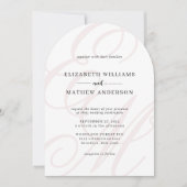 Invitation Calligraphie Dusty Pink Monogram Mariage Arch (Devant)