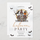 Invitation Calligraphie Éffrayante d'aquarelle (Devant / Derrière)