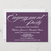Invitation Calligraphie Elégance Eggplant Engagement Partie (Devant)