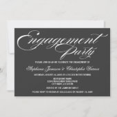 Invitation Calligraphie Elegance Grey Engagement Party (Devant)