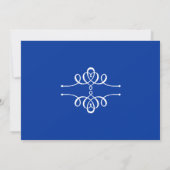 Invitation Calligraphie Élégance Royal Blue Rehearer Dîner (Dos)